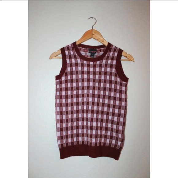 J.Crew Collection Italian Cashmere Gingham Tank - Picture 1 of 6